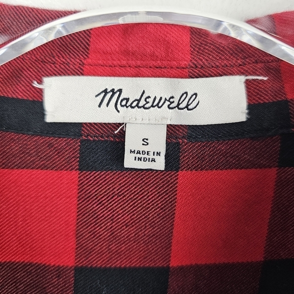 Madewell K2765 Buffalo Check Tie-Front Shirt, size Small - Picture 3 of 8